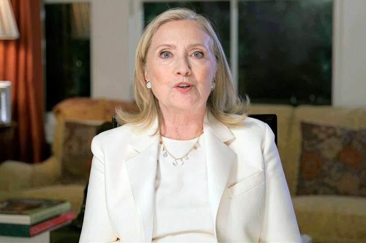 Hillary Clinton speaks during the Democratic National Convention.