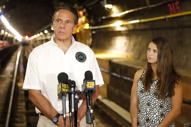 Gov. Andrew Cuomo with his daughter Cara Kennedy-Cuomo at a news conference in Brooklyn last year.