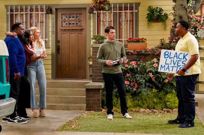 Cedric the Entertainer (Calvin Butler), Tichina Arnold (Tina Butler), Beth Behrs (Gemma Johnson), Max Greenfield (Dave Johnson) and Marcel Spears (Marty Butler).