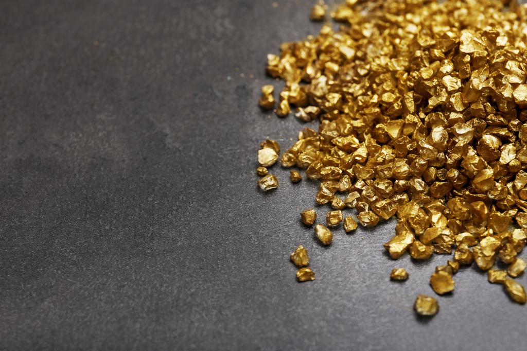 A pile of gold nugget grains