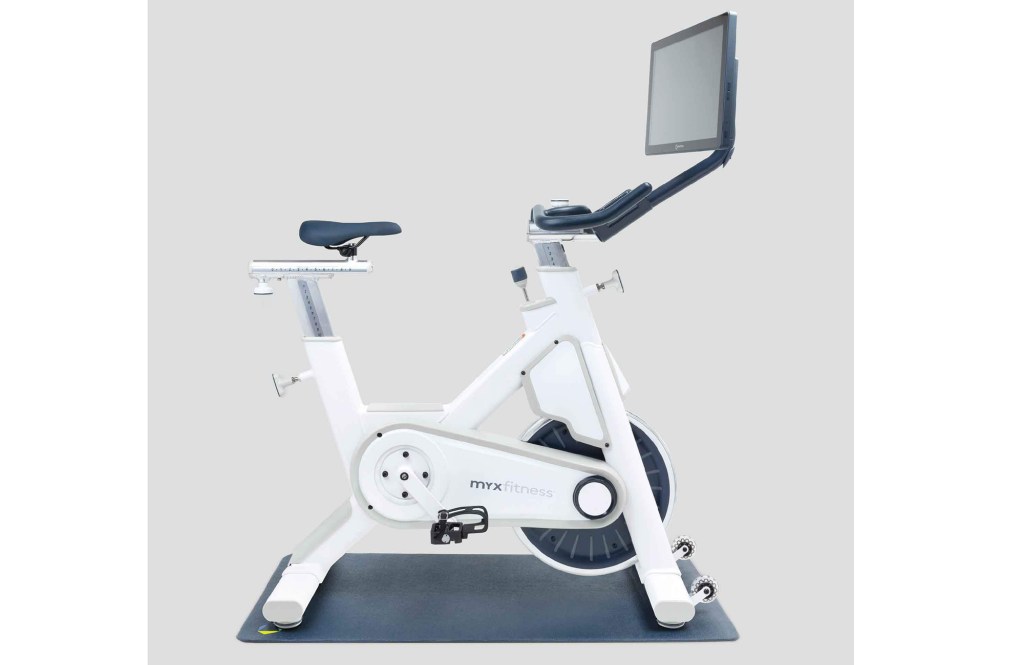 A white exercise bike