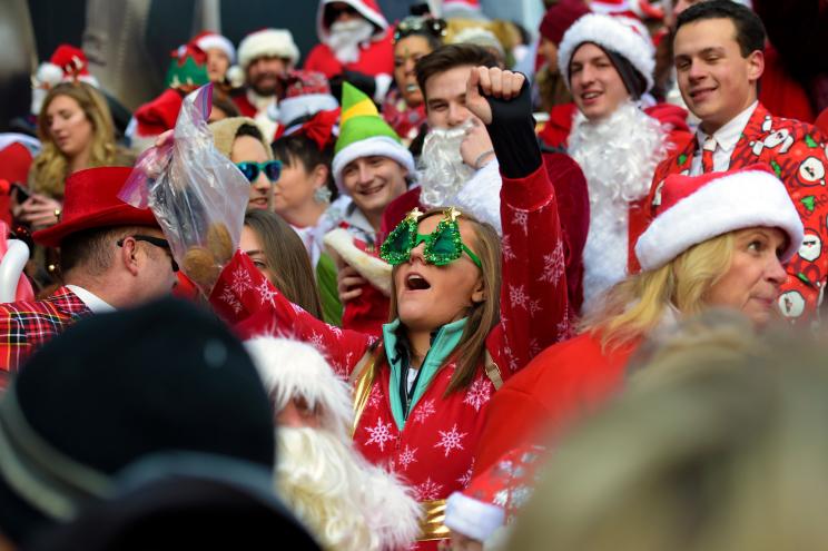 Annual SantaCon 2018 festive gathering in Manhattan, New York.