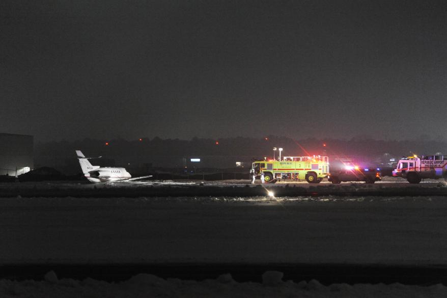 The jet at Republic Airport in Farmingdale, NY