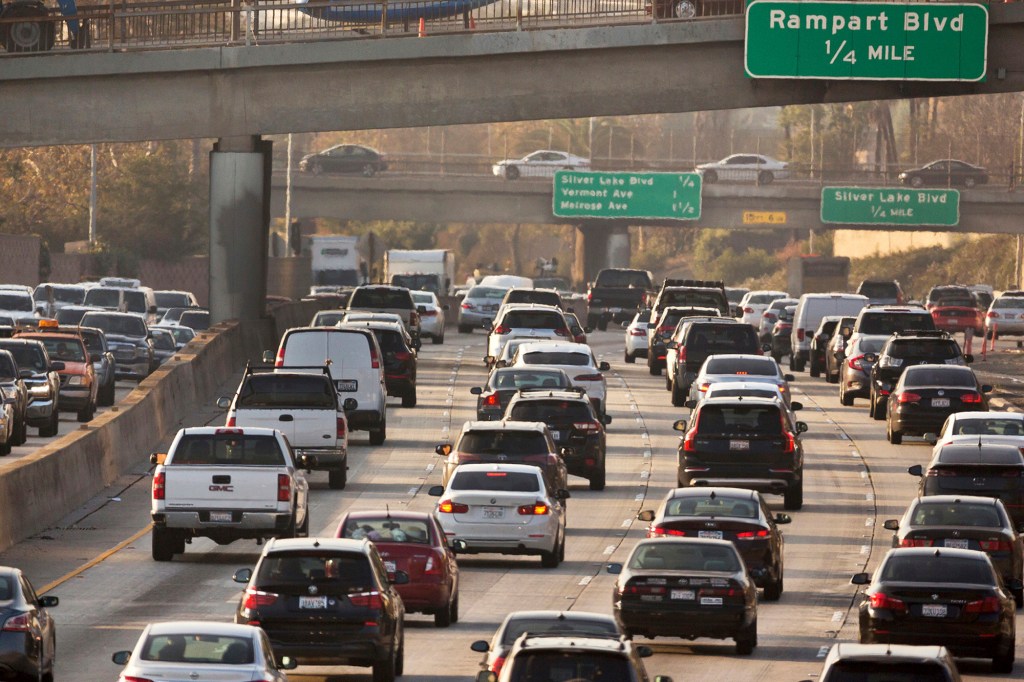 A Los Angeles freeway is seen in 2018.