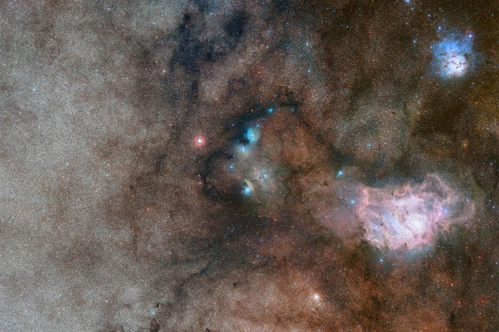 An image from the European Southern Observatory shows a rich region of the Milky Way in the constellation of Sagittarius (The Archer), that includes huge numbers of stars as well as several regions of star formation.