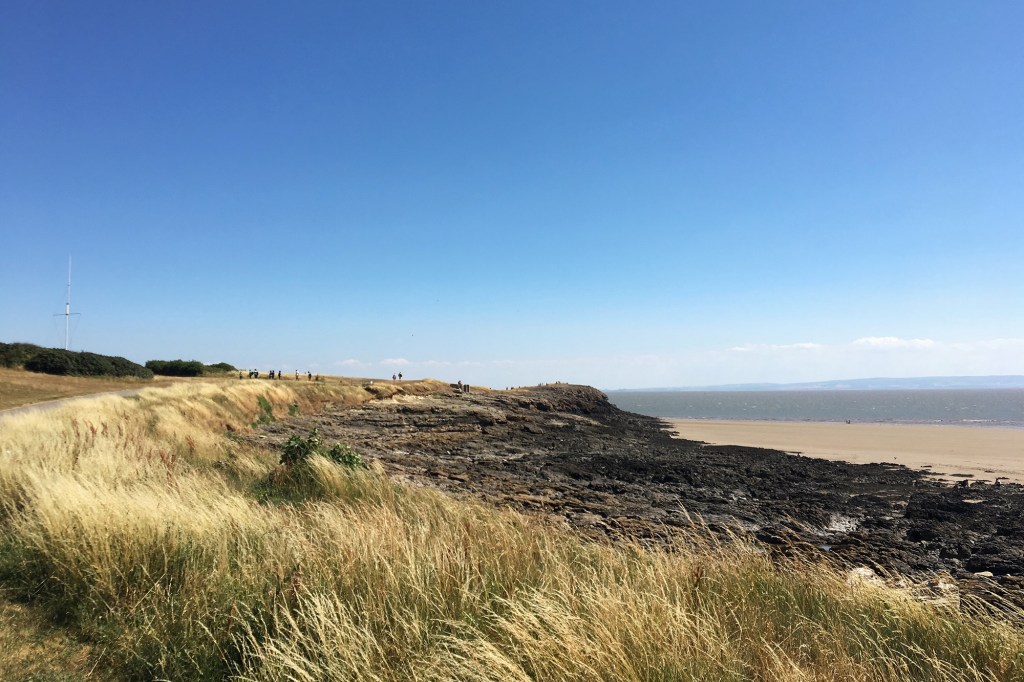 The beach is seen in Barry, Wales