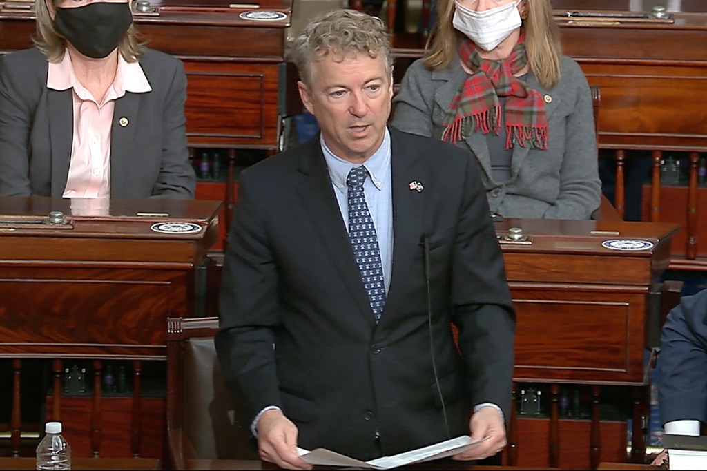 Sen. Rand Paul speaking in the Senate on January 26, 2021.