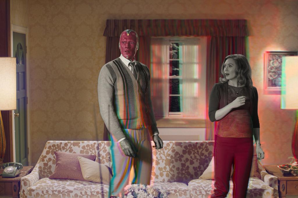 "WandaVision" focuses on the domestic married life of heroes Wanda Maximoff, a k a Scarlet Witch (Elizabeth Olsen), and Vision (Paul Bettany).