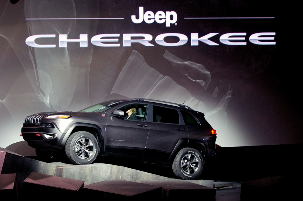 A Jeep Grand Cherokee at the New York International Auto show on March 27, 2013.