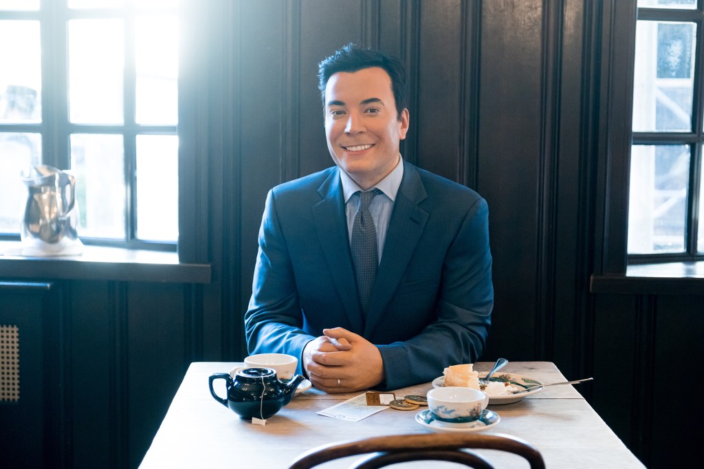 A Madame Tussauds wax figure of NBC’s ‘The Tonight Show’ host Jimmy Fallon takes a spot at Brooklyn's Peter Luger Steakhouse.