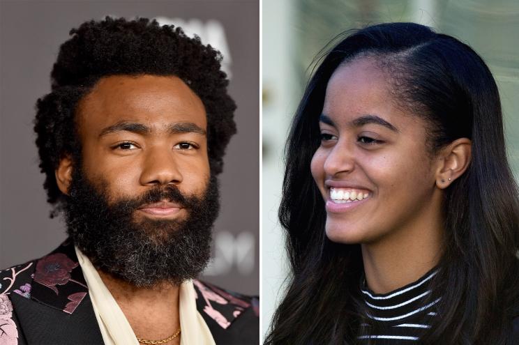 Left, headshot of Donald Glover; Right, headshot of Malia Obama