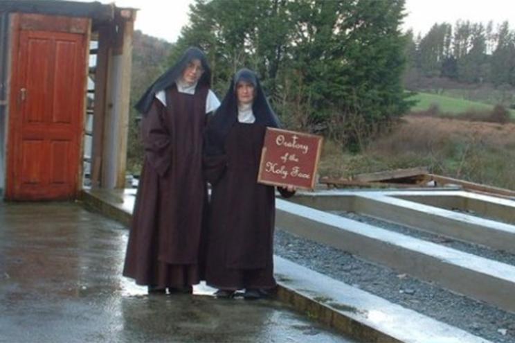 Two members of the Carmelite Sisters of the Holy Face of Jesus. Two nuns were caught breaking Covid-19 restrictions as they travelled to attend an exorcism.