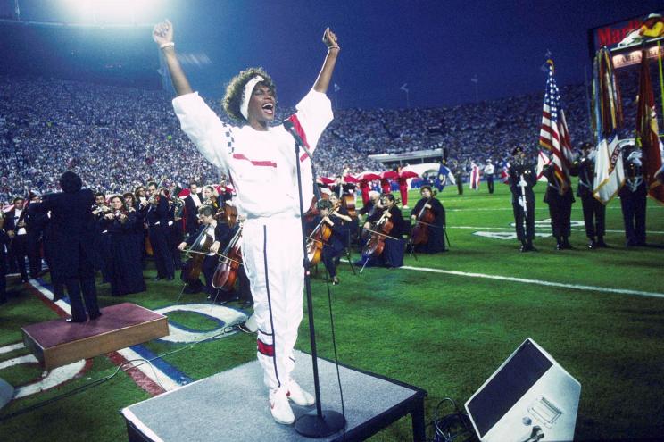 Whitney Houston obviously takes the cake among national-anthem singers. But the competition over the years has been stiff.