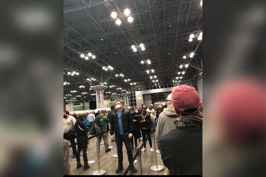 The scene from NYC's Jacob Javits Center on Tuesday for those who were looking to receive the COVID-19 vaccine.