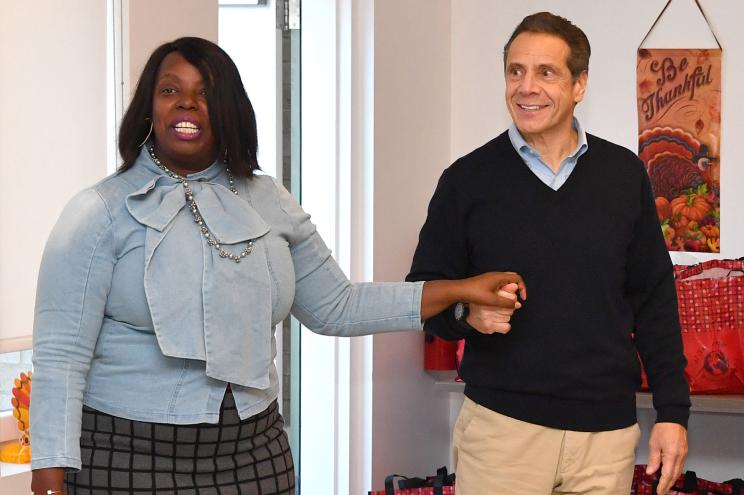 Assemblywoman Latrice Walker and Gov. Andrew Cuomo on Nov. 26, 2019.