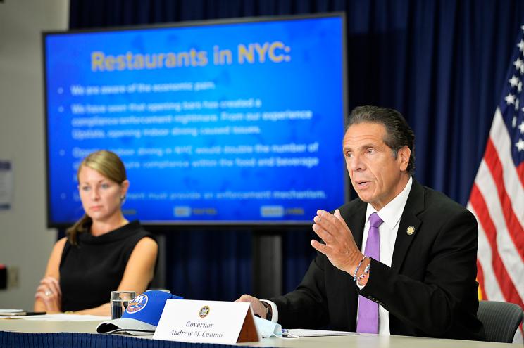 Andrew Cuomo with aide Melissa DeRosa, who admitted to lawmakers that the administration hid data on COVID deaths in nursing homes.