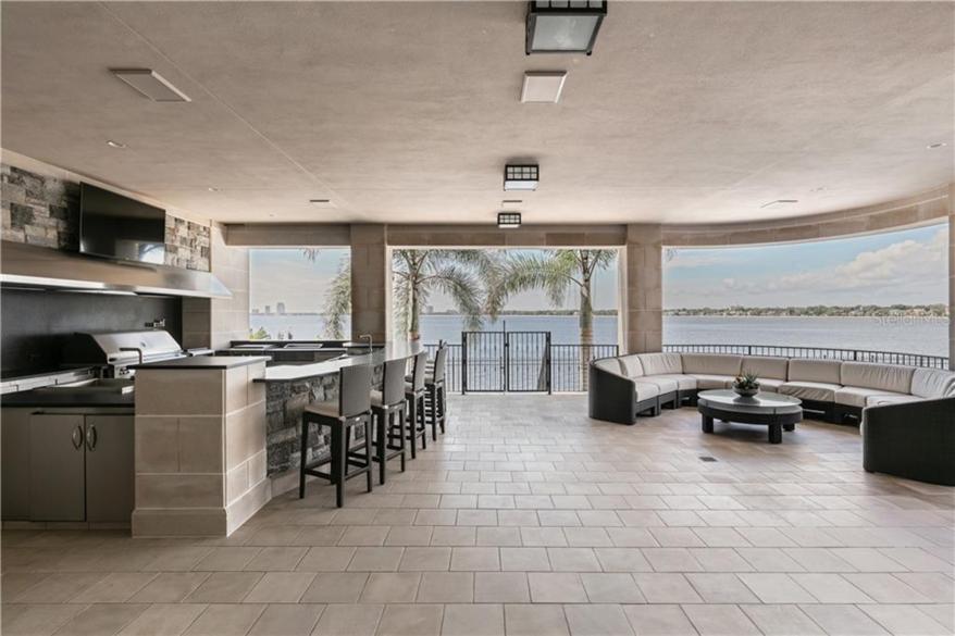 The outdoor bar area.