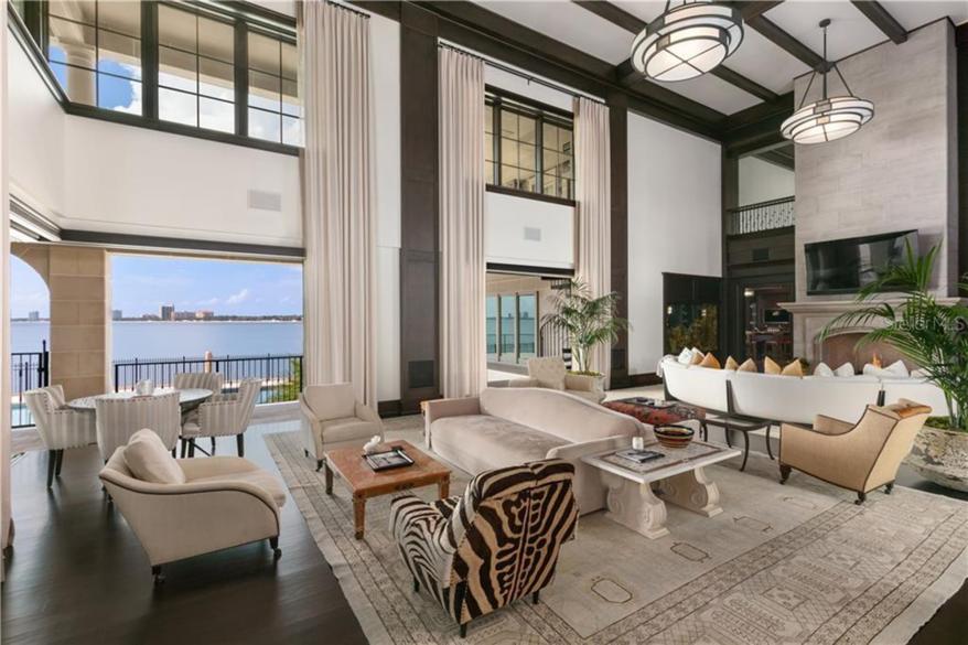 The expansive living space.