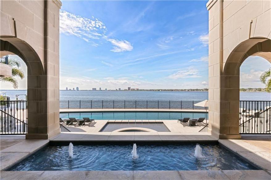 The property boasts panoramic waterfront views.