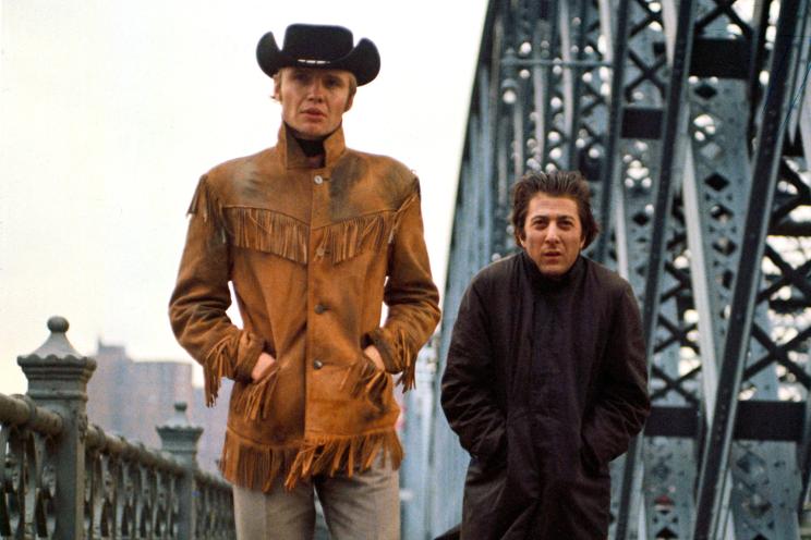 A new book reveals what it was like for Jon Voight (right) and Dustin Hoffman filming “Midnight Cowboy” in the city.