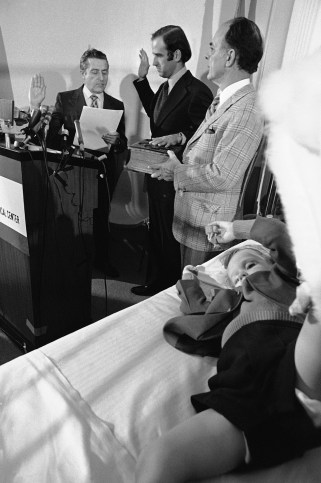 As toddlers in 1973, Hunter and Beau Bidensaw dad Joe Biden sworn in to his Senate seat from their hospital room after the horrific crash that killed their mom and sister.
