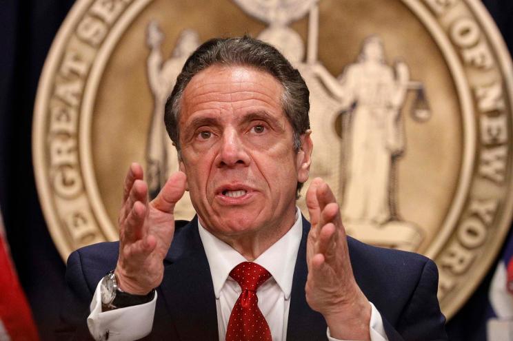 New York Governor Andrew Cuomo speaks during a news conference at his office on March 24, 2021 in New York City.