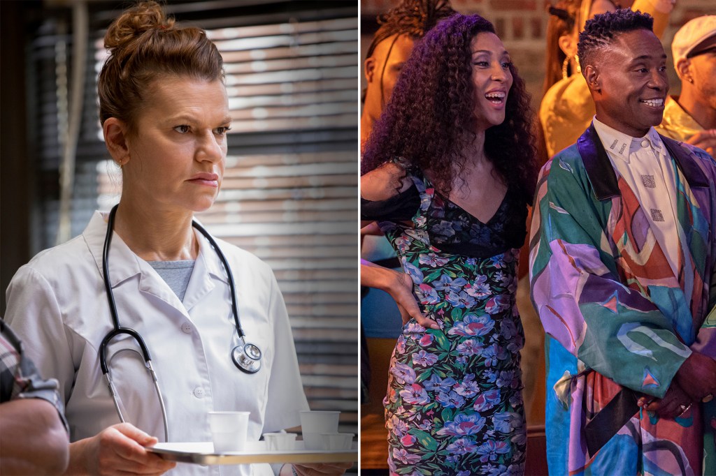 "Pose" stars Sandra Bernhard, left, as nurse Judy Kubrak, and MJ Rodriguez (as Blanca) and Billy Porter (as Pray Tell).