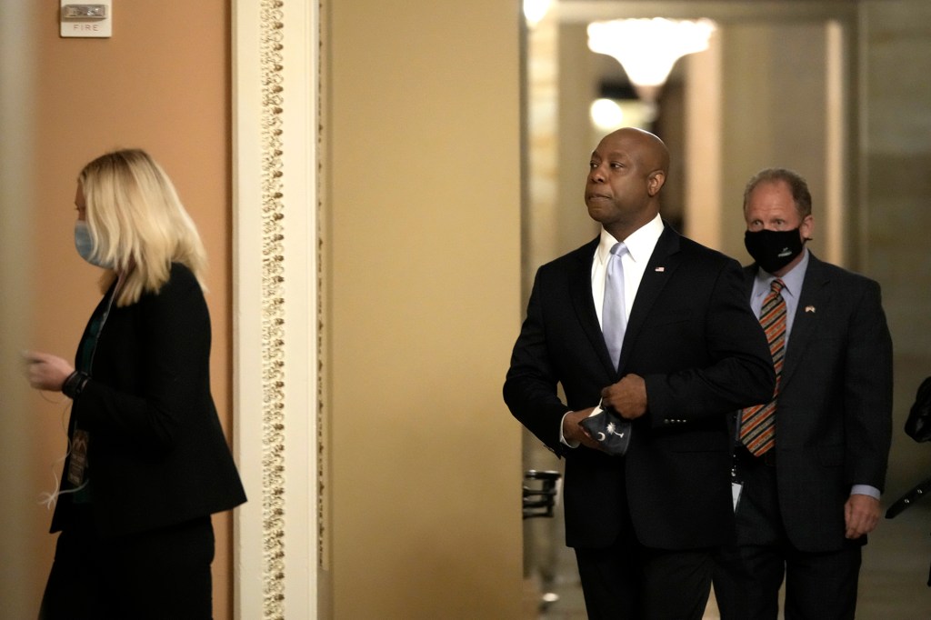 Sen. Tim Scott  says, "kids are being taught that the color of their skin defines them again," in his rebuttal to President Biden's first joint address to Congress.