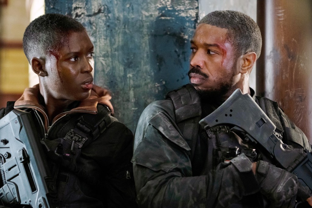 Jodie Turner-Smith (left) and Michael B. Jordan (right) are saddled with a subpar action flick in "Tom Clancy's Without Remorse."