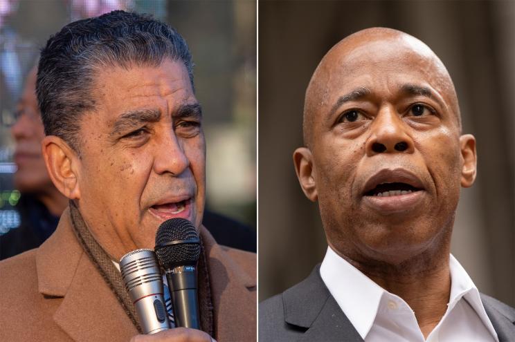 Rep. Adriano Espaillat (left) is set to endorse Brooklyn Borough President Eric Adams for New York City’s Democratic primary mayoral election.