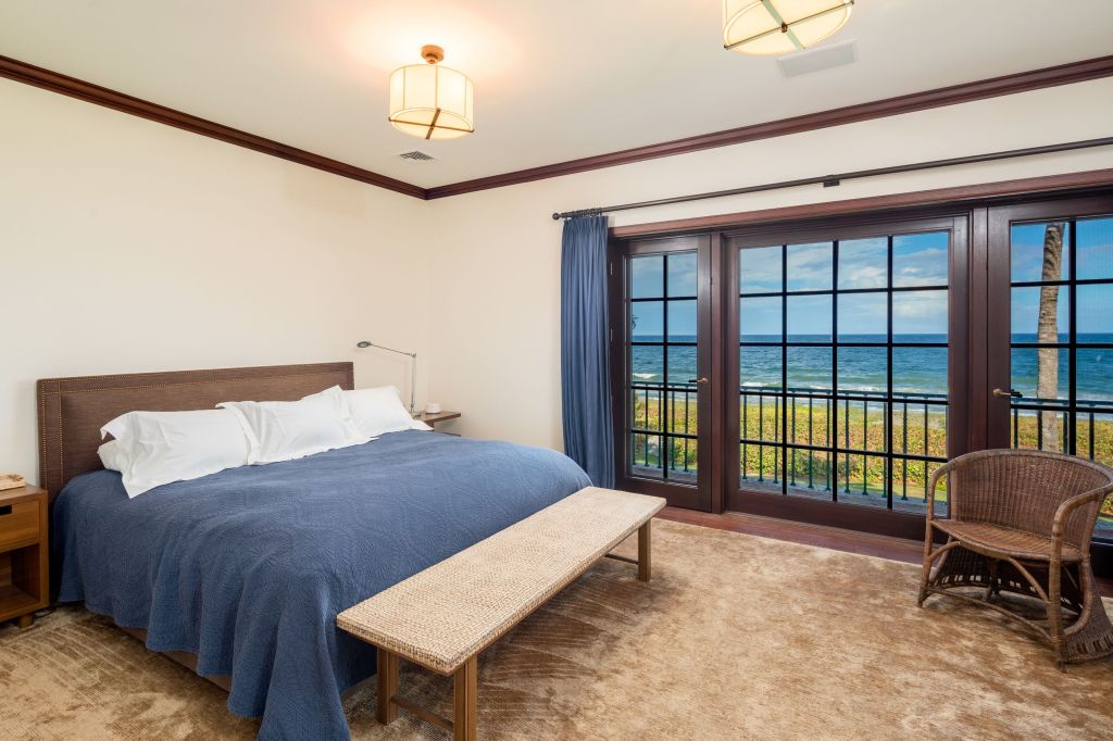 One of five bedrooms in the main house with ocean views. 