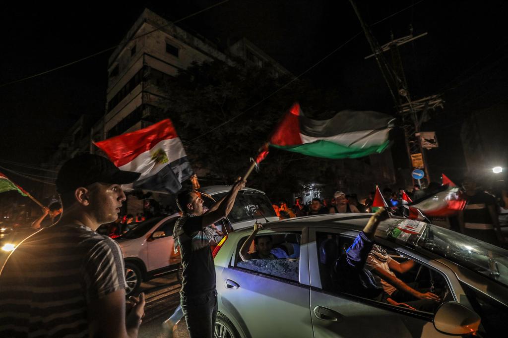 Thousands of people reportedly poured into the streets to celebrate the ceasefire between Hamas and Israel.