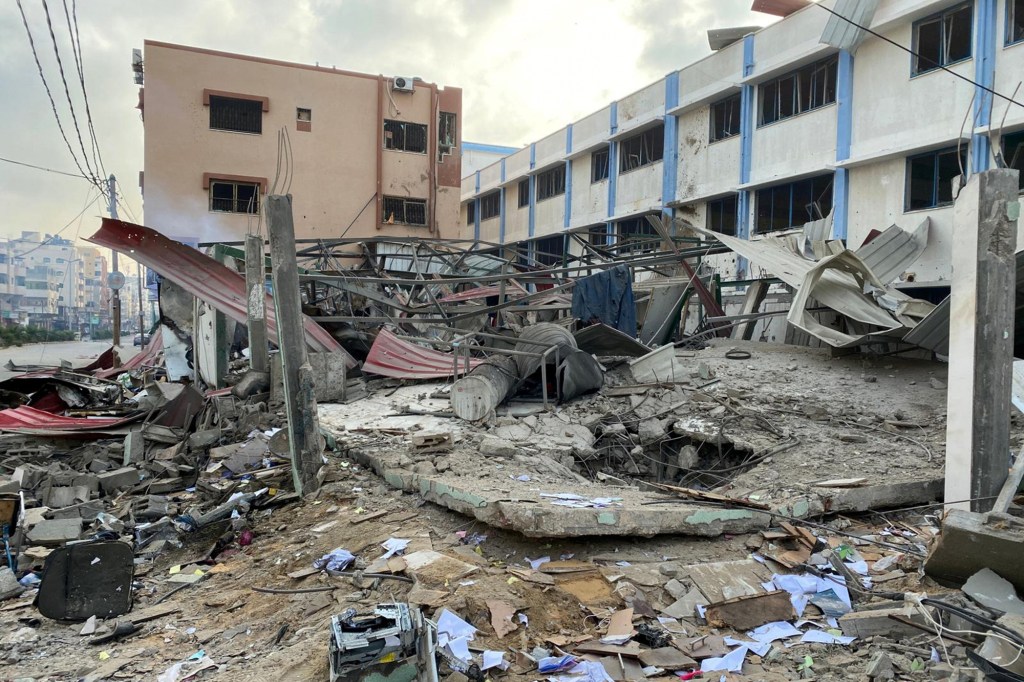 A destroyed Hamas security site is seen in the aftermath of Israeli air strikes amid a flare-up of Israel-Palestinian violence, in Gaza City May 11, 2021. 