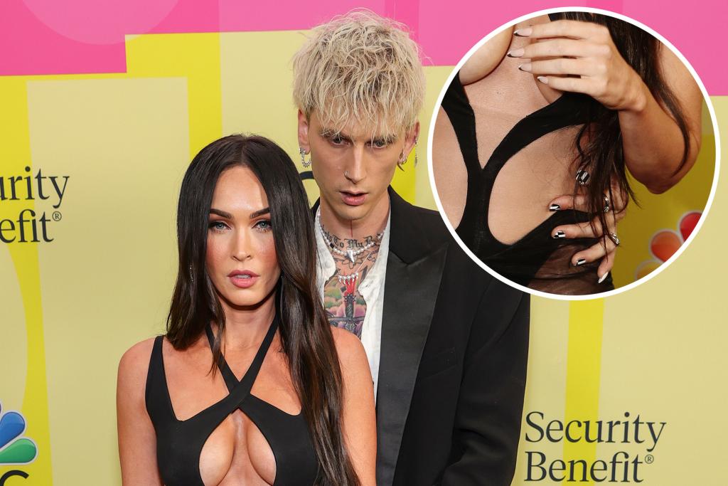 Megan Fox and Machine Gun Kelly on the red carpet for the 2021 Billboard Music Awards.