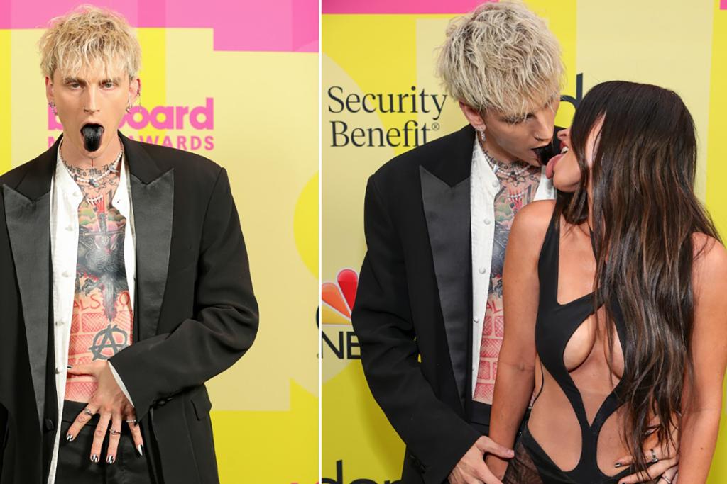 Megan Fox and Machine Gun Kelly on the red carpet for the 2021 Billboard Music Awards.