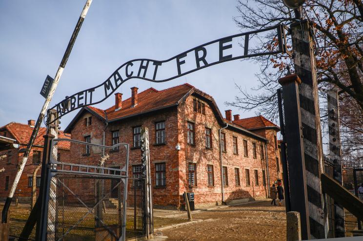 Auschwitz concentration camp entrance gate