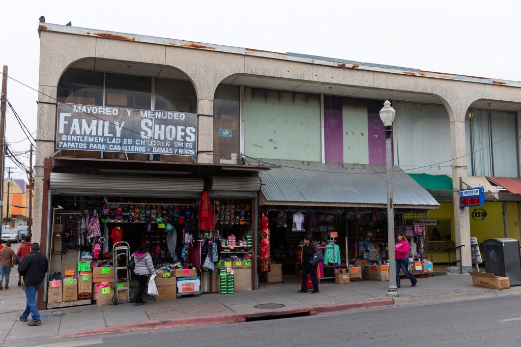 This picture shows storefronts in Laredo, Texas, on January 14, 2019. 