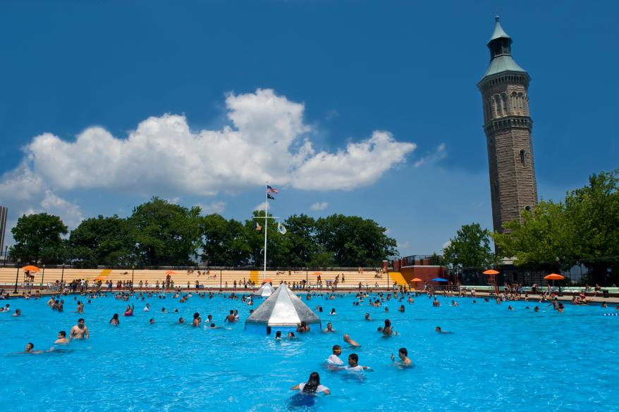 Highbridge pool on a hot day.