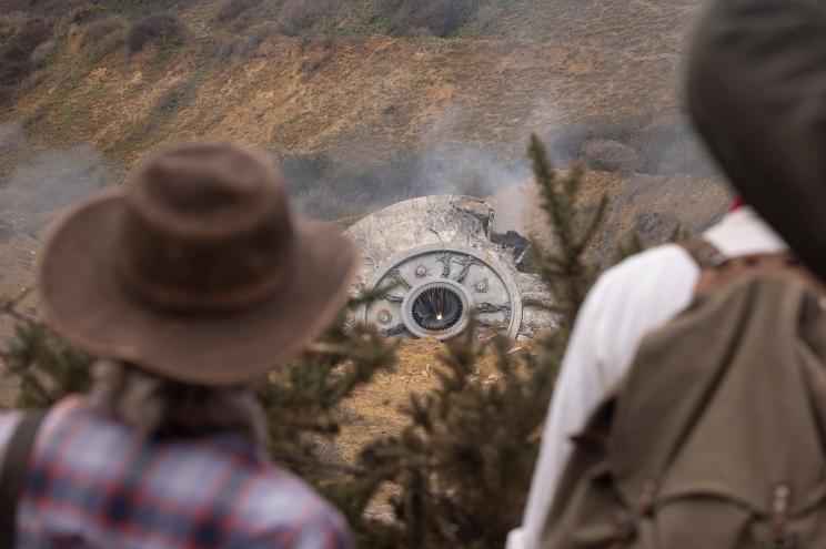 A recreation of the famous Roswell, NM UFO crash site in "Roswell: The Final Verdict"