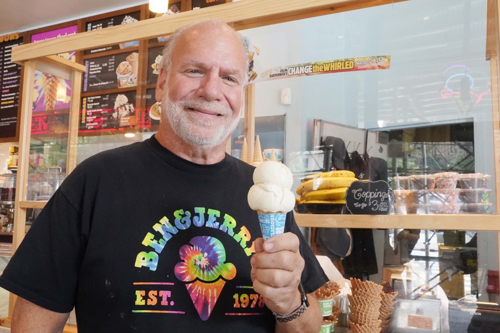 Ben and Jerry's ice cream shop, located on Broadway at W 104st., mhtn.