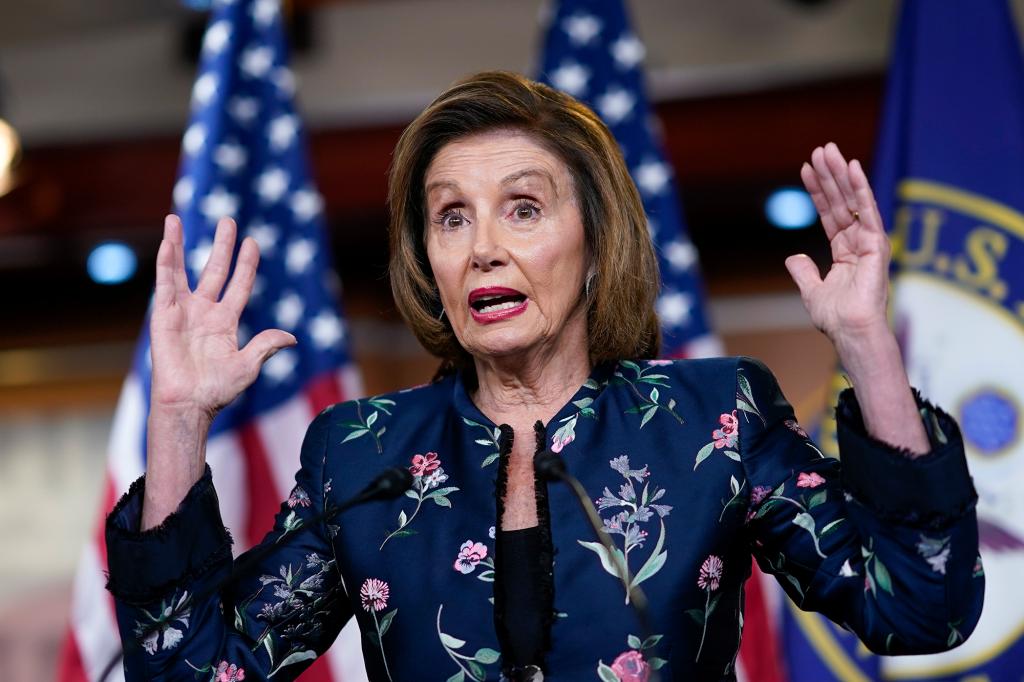 Former President Donald Trump claims House Speaker Nancy Pelosi is using the $1.2 trillion infrastructure deal to leverage the hefty $3.5 trillion budget deal.