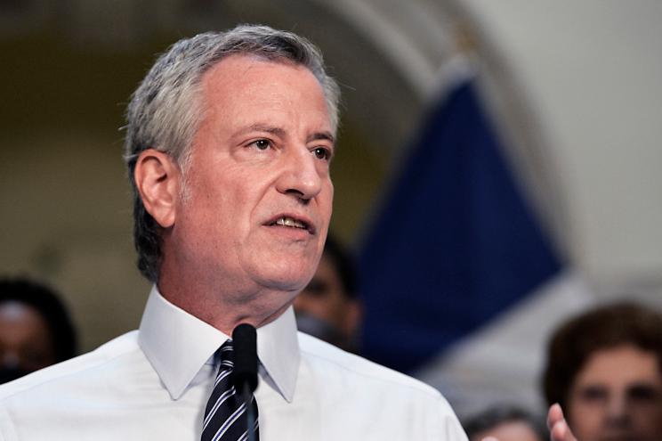 Bill de Blasio announced the mandate for public health care workers to "get vaccinated, or get tested once every week."