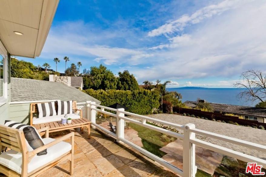 A balcony at the Malibu rental.