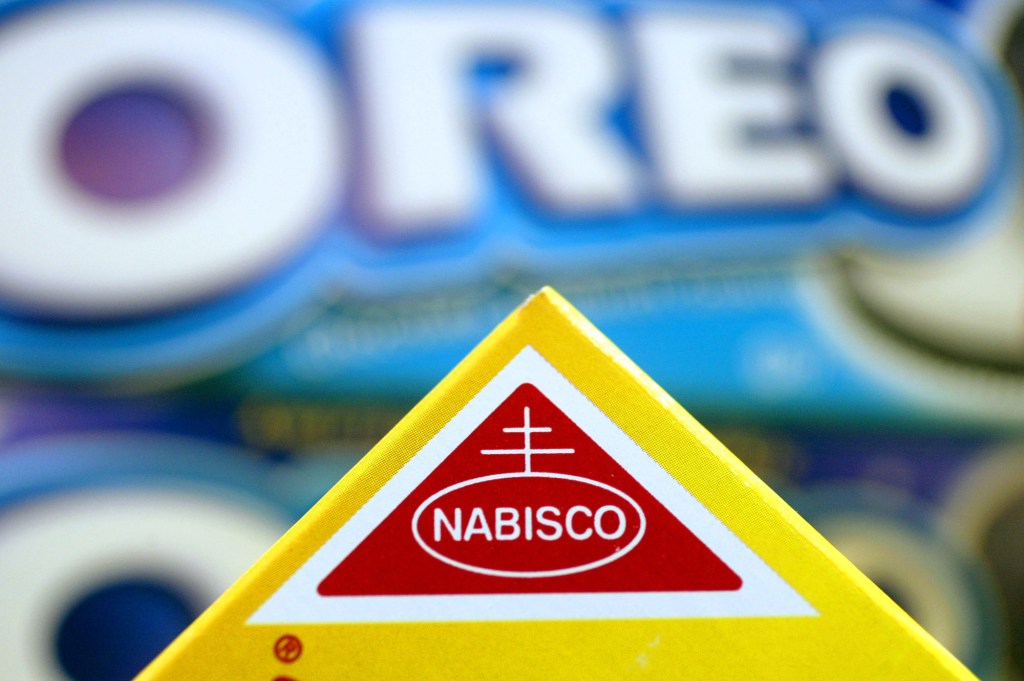 The Nabisco logo is visible at an Oreo cookie display.