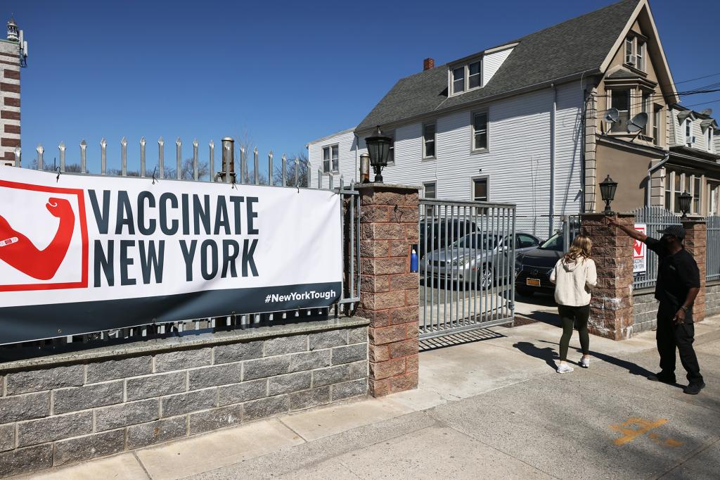 The Northwell Health pop-up coronavirus (COVID-19) vaccination site at the Albanian Islamic Cultural Center in Staten Island.