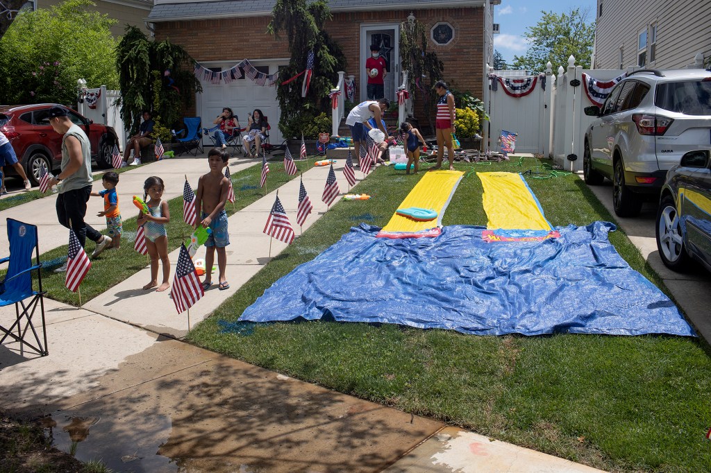 The Travis Fourth of July parade passes through the Travis neighborhood in Staten Island, on July 4, 2021.