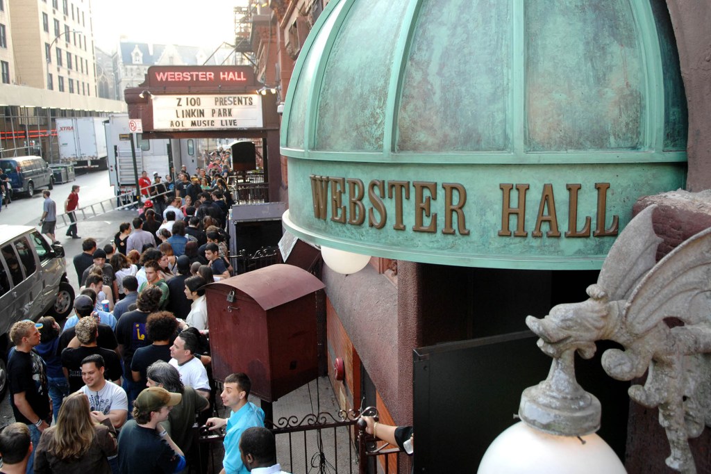 The crowd outside Webster Hall waiting for the Linkin Park performance on May 11, 2007 in New York City.  