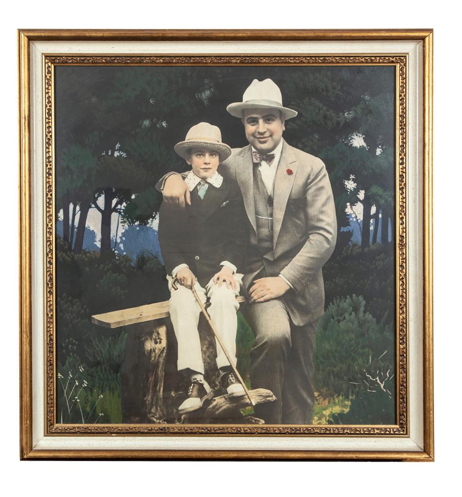 A vintage Hand Colored Silver Print of Al Capone and Sonny Capone will also be on the auction block.