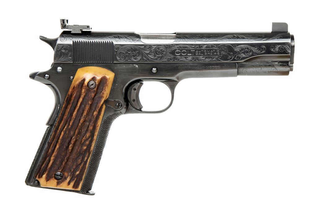 Al Capone's "favorite" Colt .45 which has been in Capone's family for several generations starts bidding at $50,000.