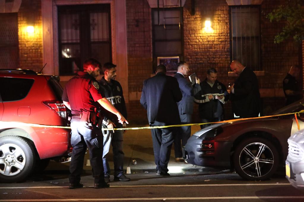 NYPD at the scene of the shooting in Crown Heights on August 19, 2021.